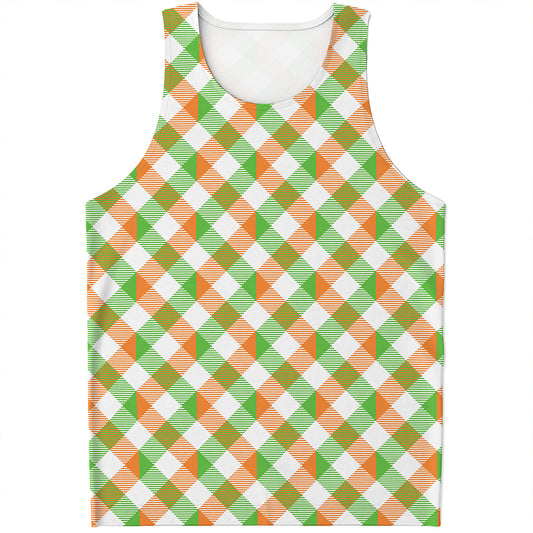 Irish Plaid Saint Patrick's Day Print Men's Tank Top