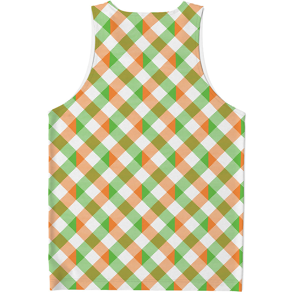 Irish Plaid Saint Patrick's Day Print Men's Tank Top
