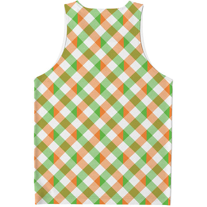 Irish Plaid Saint Patrick's Day Print Men's Tank Top