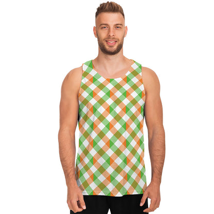 Irish Plaid Saint Patrick's Day Print Men's Tank Top