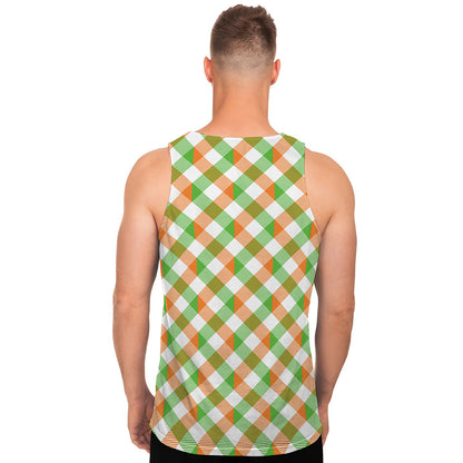 Irish Plaid Saint Patrick's Day Print Men's Tank Top