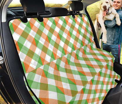 Irish Plaid Saint Patrick's Day Print Pet Car Back Seat Cover