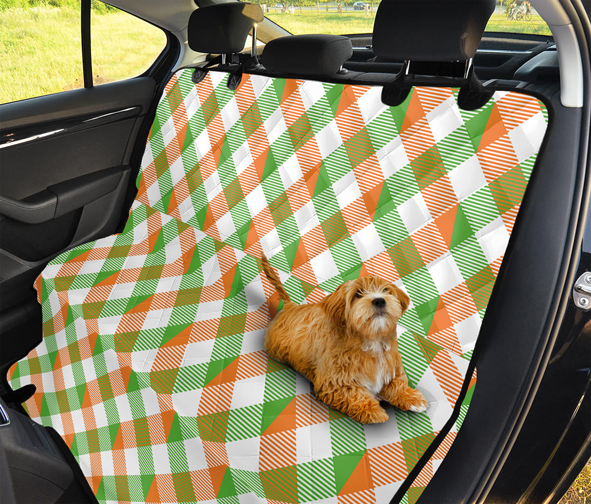 Irish Plaid Saint Patrick's Day Print Pet Car Back Seat Cover