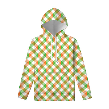 Irish Plaid Saint Patrick's Day Print Pullover Hoodie