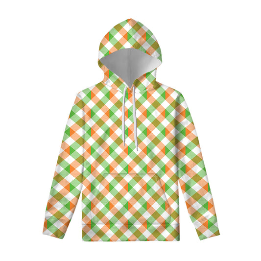 Irish Plaid Saint Patrick's Day Print Pullover Hoodie
