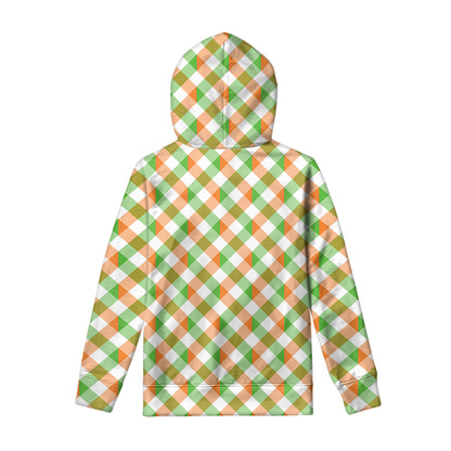 Irish Plaid Saint Patrick's Day Print Pullover Hoodie