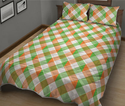 Irish Plaid Saint Patrick's Day Print Quilt Bed Set