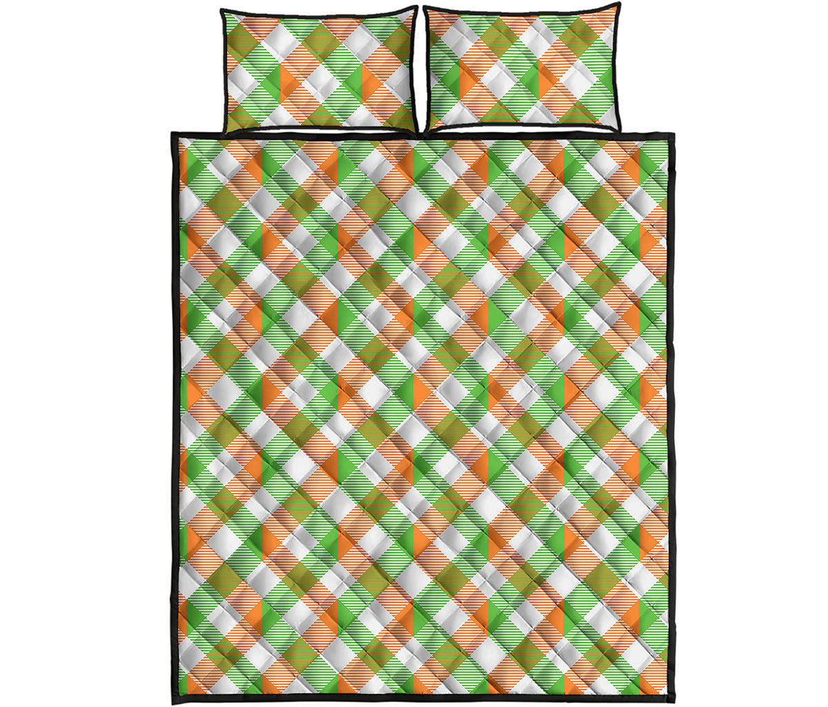 Irish Plaid Saint Patrick's Day Print Quilt Bed Set