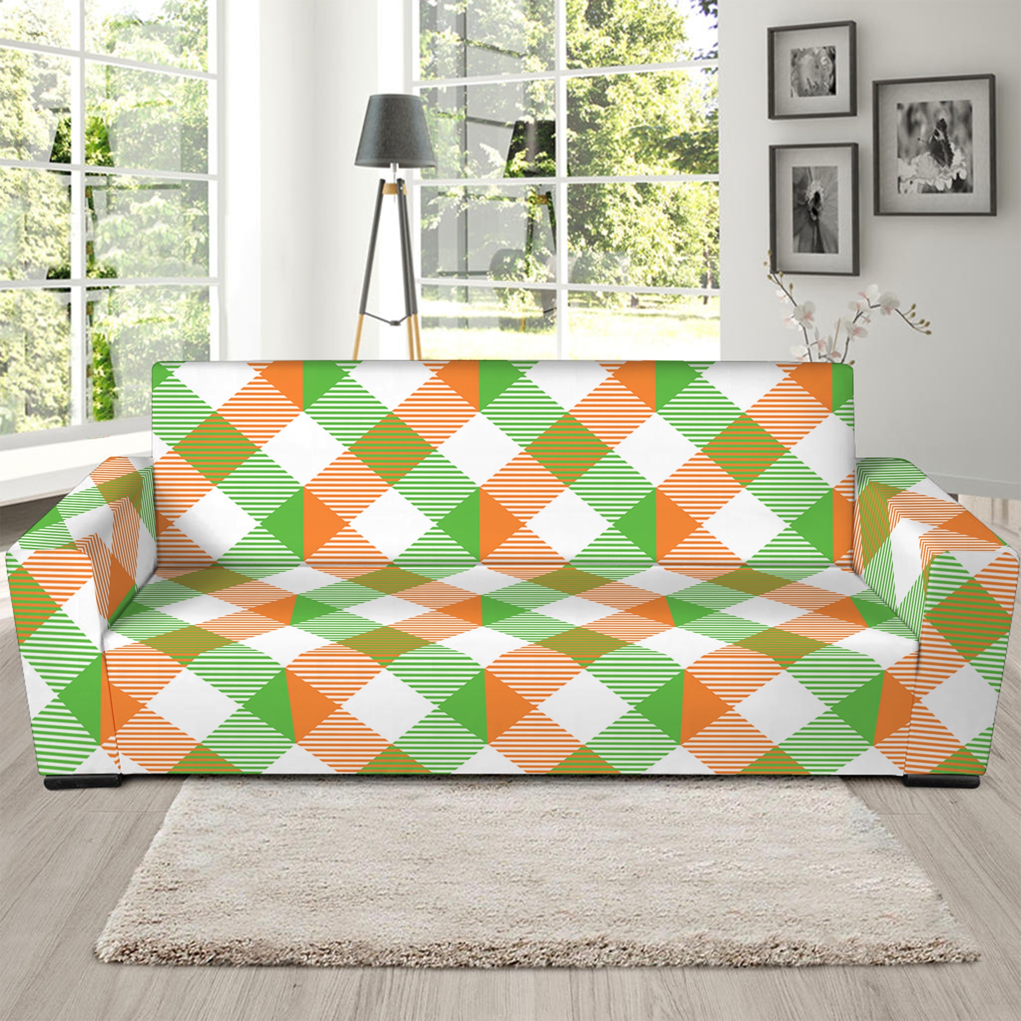 Irish Plaid Saint Patrick's Day Print Sofa Slipcover