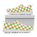 Irish Plaid Saint Patrick's Day Print White Running Shoes