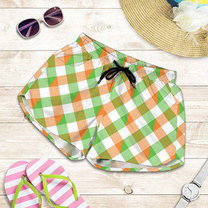 Irish Plaid Saint Patrick's Day Print Women's Shorts