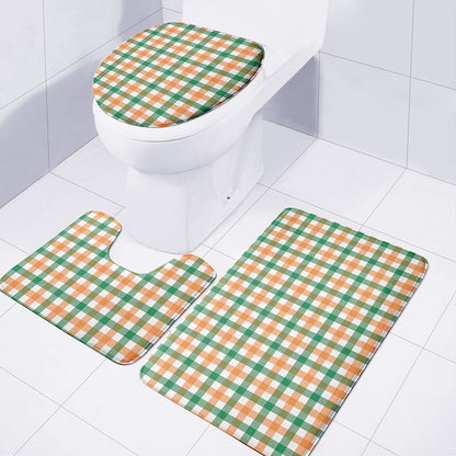 Irish Plaid St. Patrick's Day Print 3 Piece Bath Mat Set