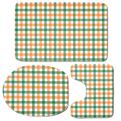 Irish Plaid St. Patrick's Day Print 3 Piece Bath Mat Set