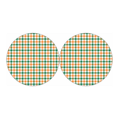 Irish Plaid St. Patrick's Day Print Car Coasters