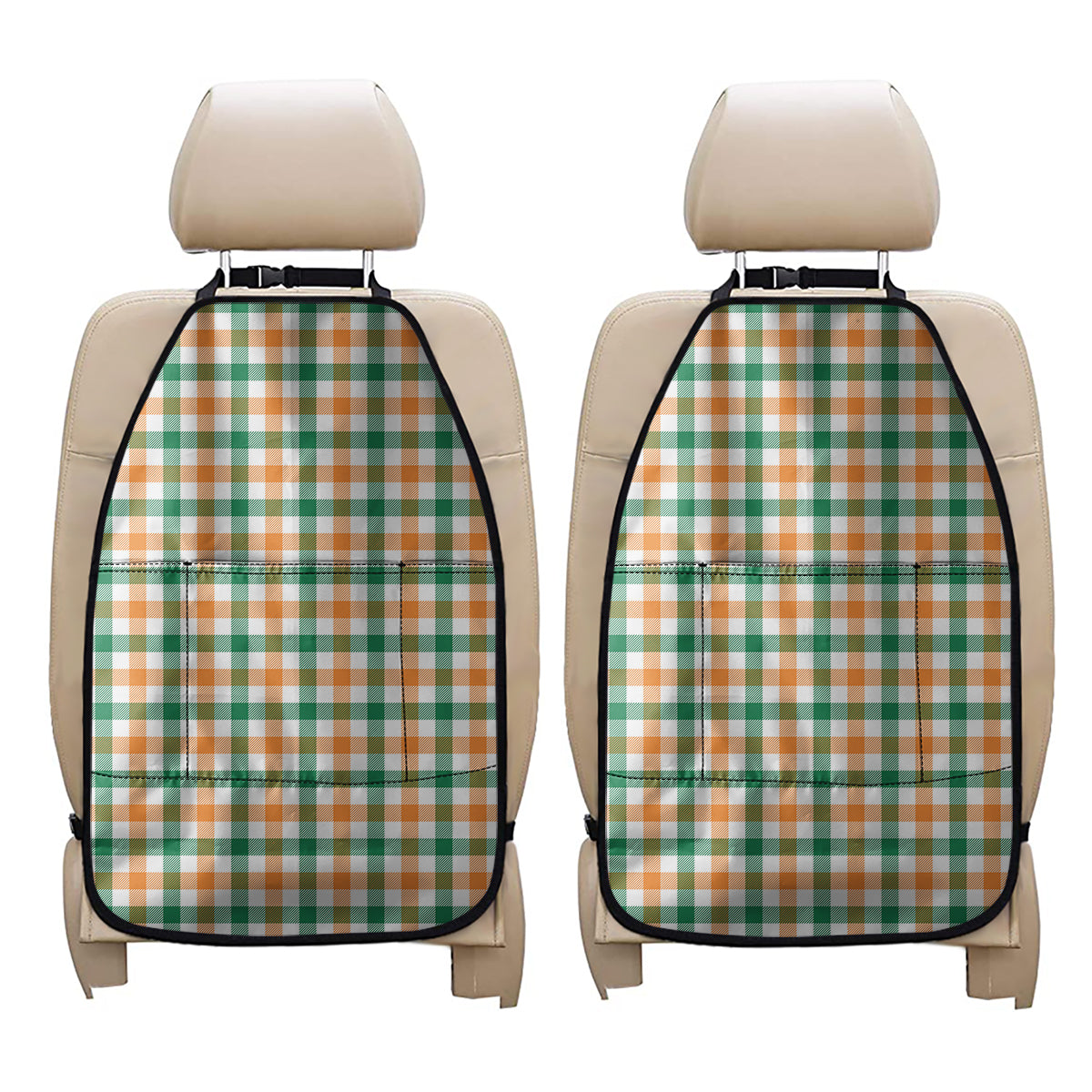 Irish Plaid St. Patrick's Day Print Car Seat Organizers