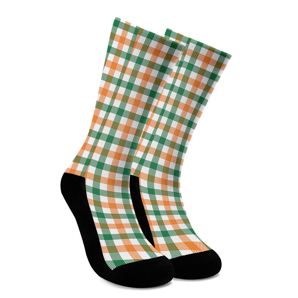 Irish Plaid St. Patrick's Day Print Crew Socks