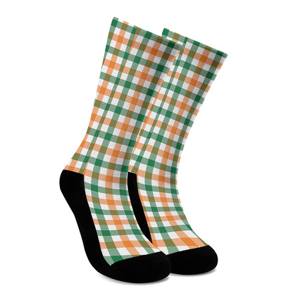 Irish Plaid St. Patrick's Day Print Crew Socks