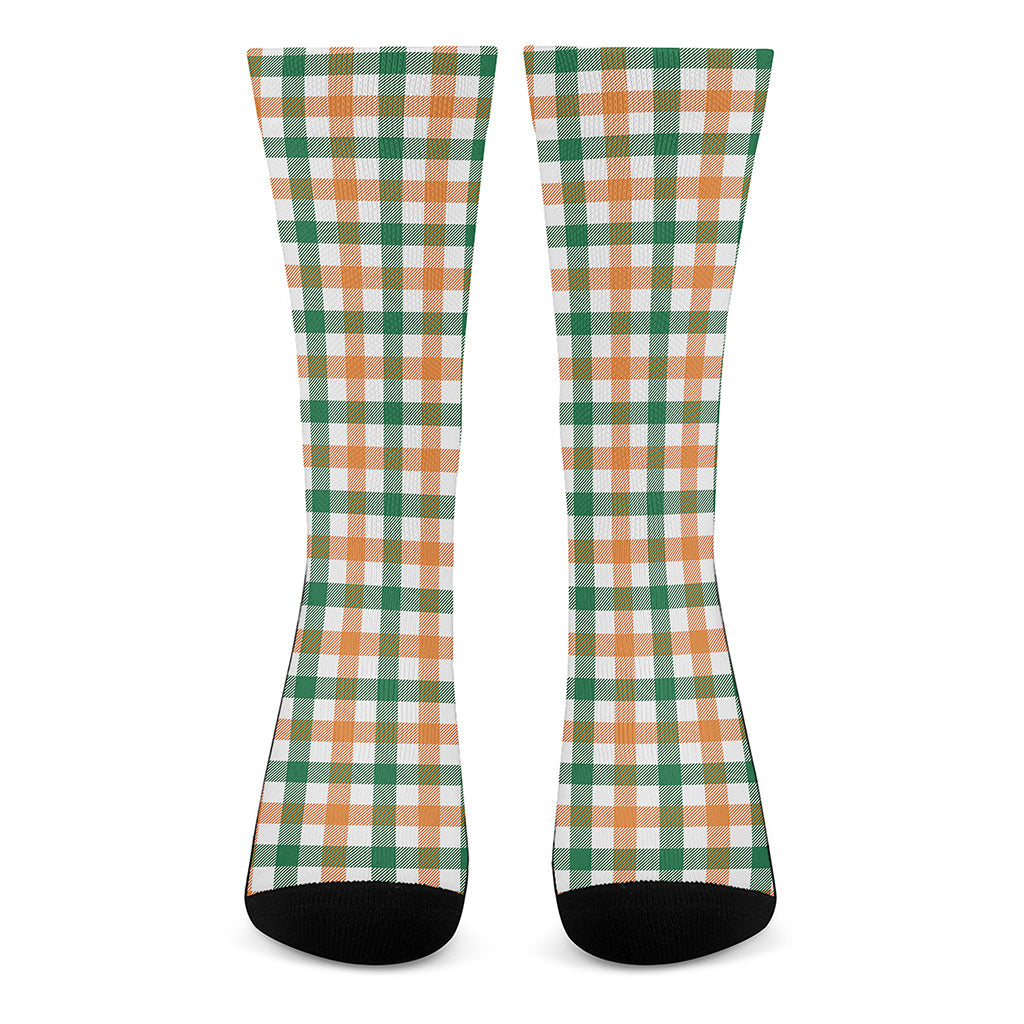 Irish Plaid St. Patrick's Day Print Crew Socks