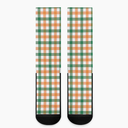 Irish Plaid St. Patrick's Day Print Crew Socks