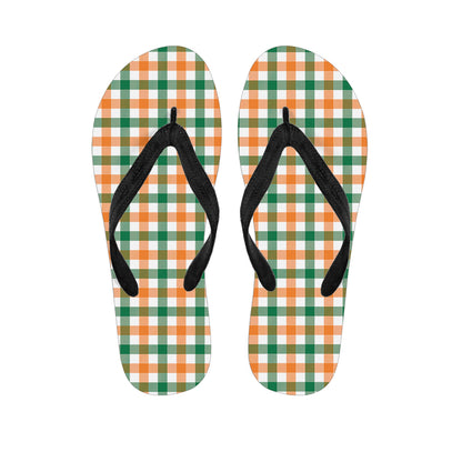 Irish Plaid St. Patrick's Day Print Flip Flops