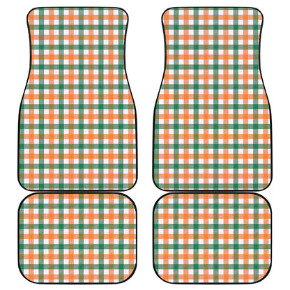 Irish Plaid St. Patrick's Day Print Front and Back Car Floor Mats