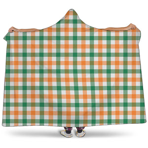 Irish Plaid St. Patrick's Day Print Hooded Blanket