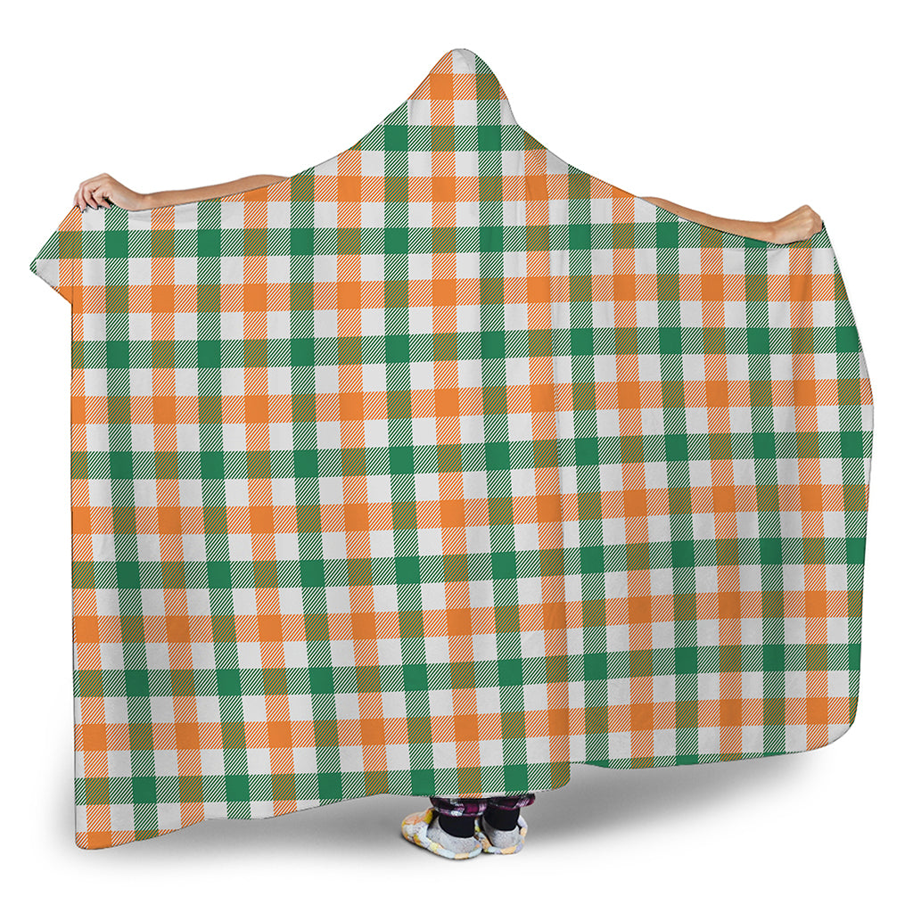 Irish Plaid St. Patrick's Day Print Hooded Blanket