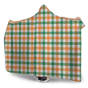 Irish Plaid St. Patrick's Day Print Hooded Blanket