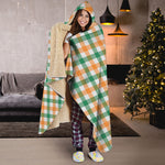 Irish Plaid St. Patrick's Day Print Hooded Blanket