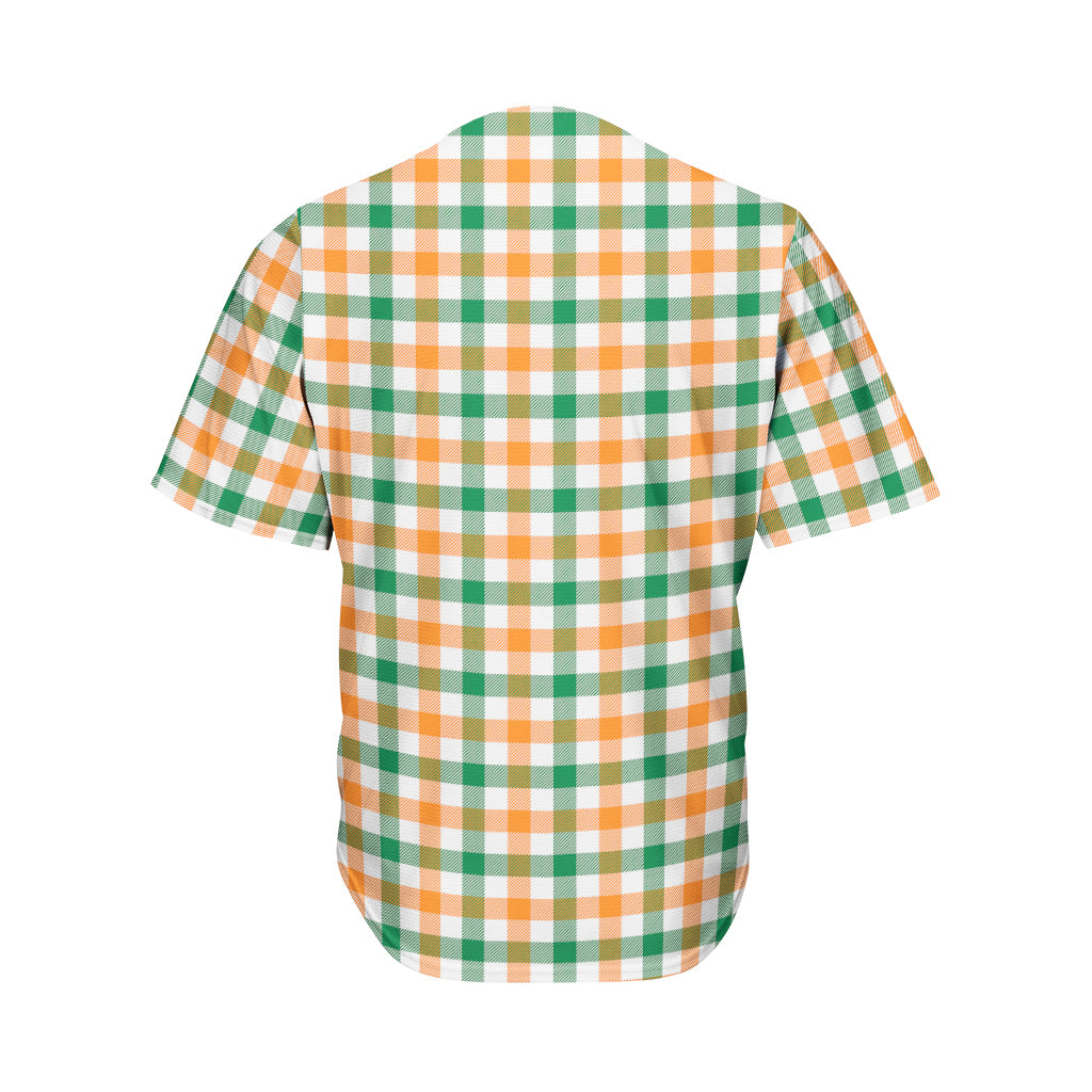 Irish Plaid St. Patrick's Day Print Men's Baseball Jersey