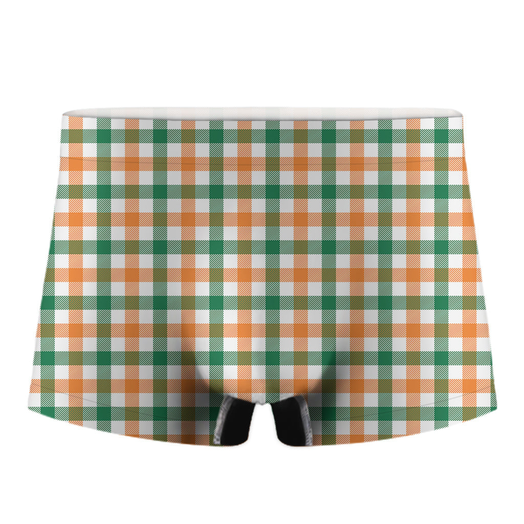 Irish Plaid St. Patrick's Day Print Men's Boxer Briefs