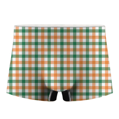 Irish Plaid St. Patrick's Day Print Men's Boxer Briefs