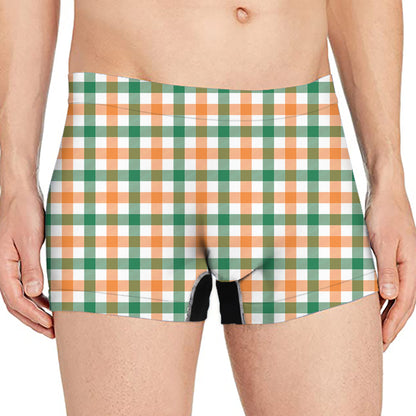 Irish Plaid St. Patrick's Day Print Men's Boxer Briefs