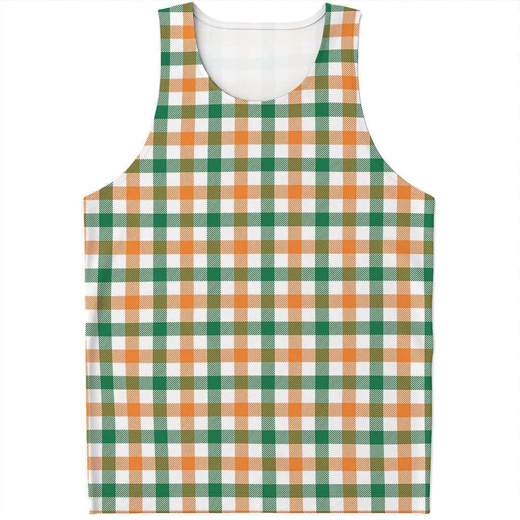 Irish Plaid St. Patrick's Day Print Men's Tank Top