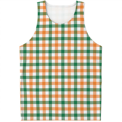 Irish Plaid St. Patrick's Day Print Men's Tank Top