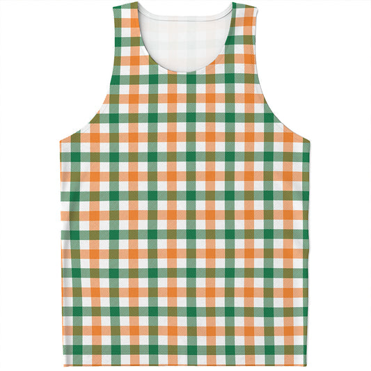 Irish Plaid St. Patrick's Day Print Men's Tank Top