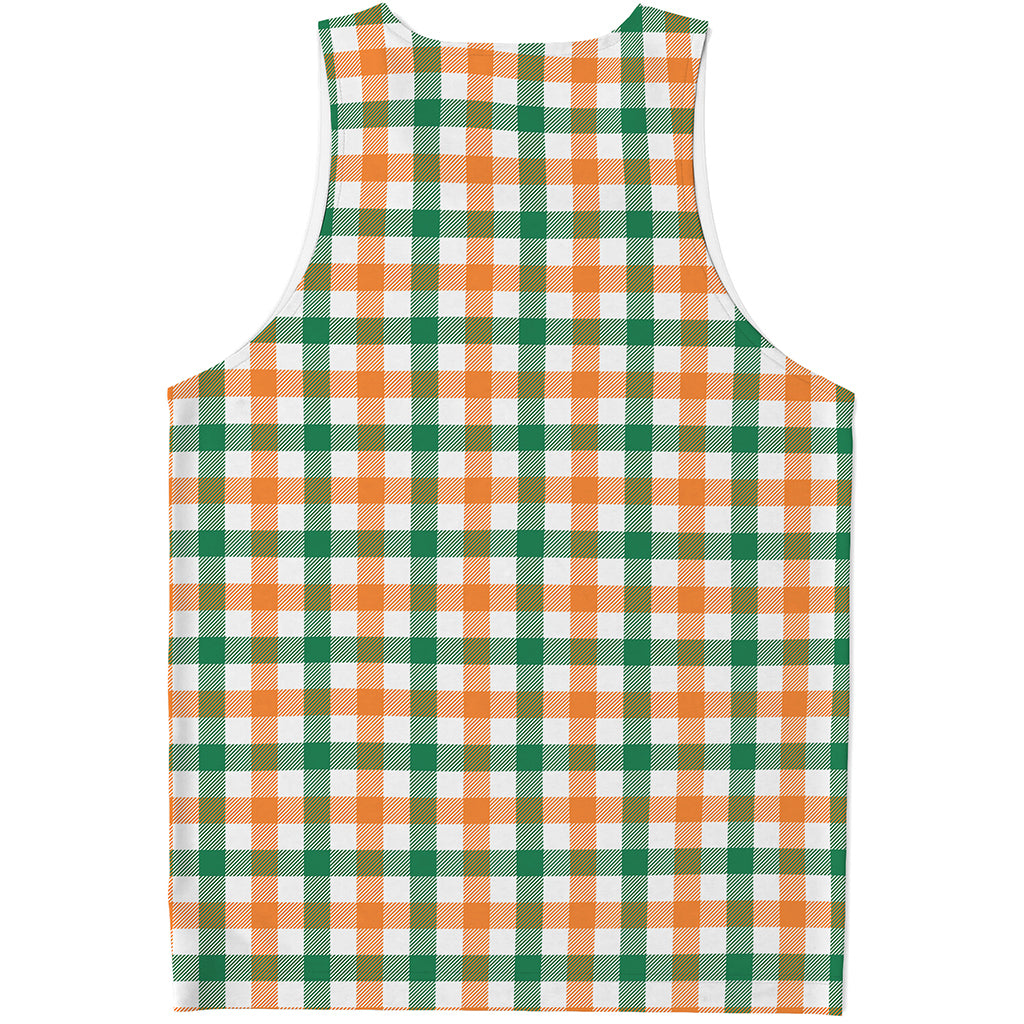 Irish Plaid St. Patrick's Day Print Men's Tank Top