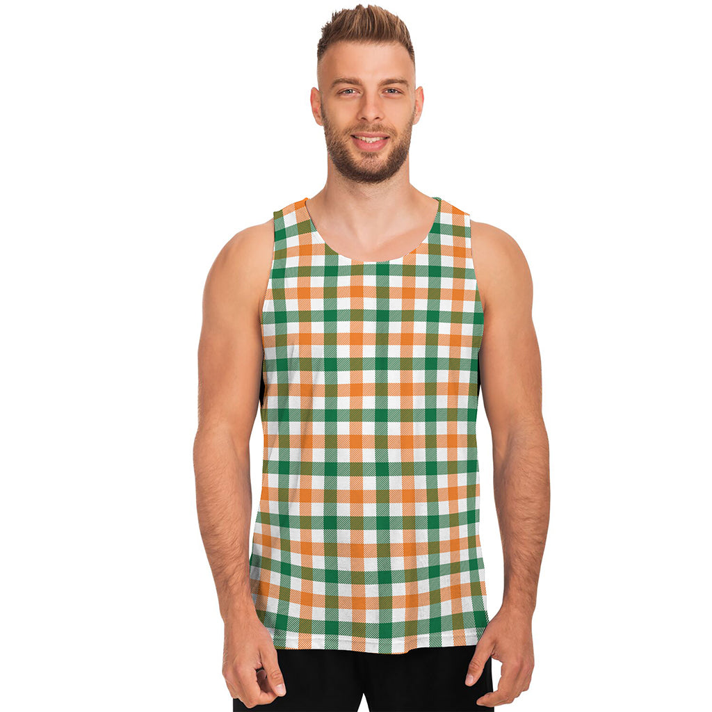 Irish Plaid St. Patrick's Day Print Men's Tank Top