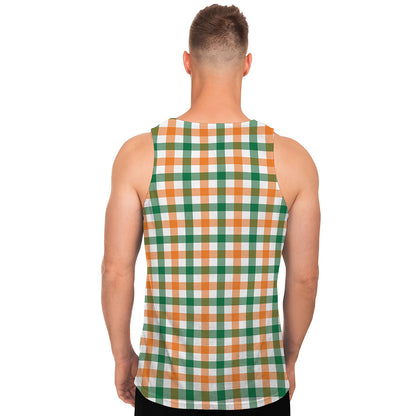 Irish Plaid St. Patrick's Day Print Men's Tank Top