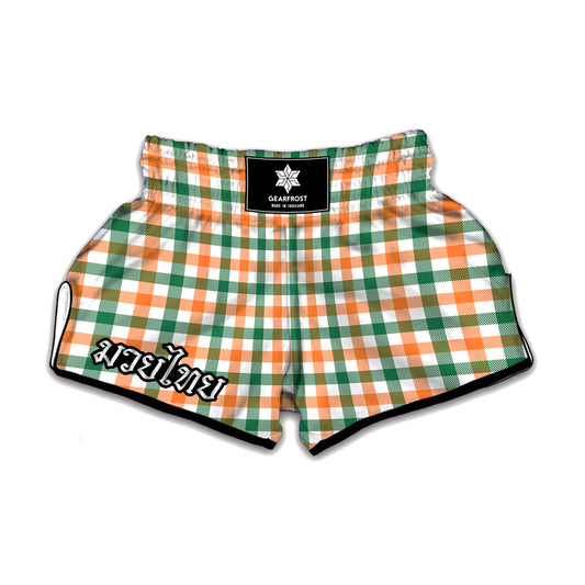 Irish Plaid St. Patrick's Day Print Muay Thai Boxing Shorts