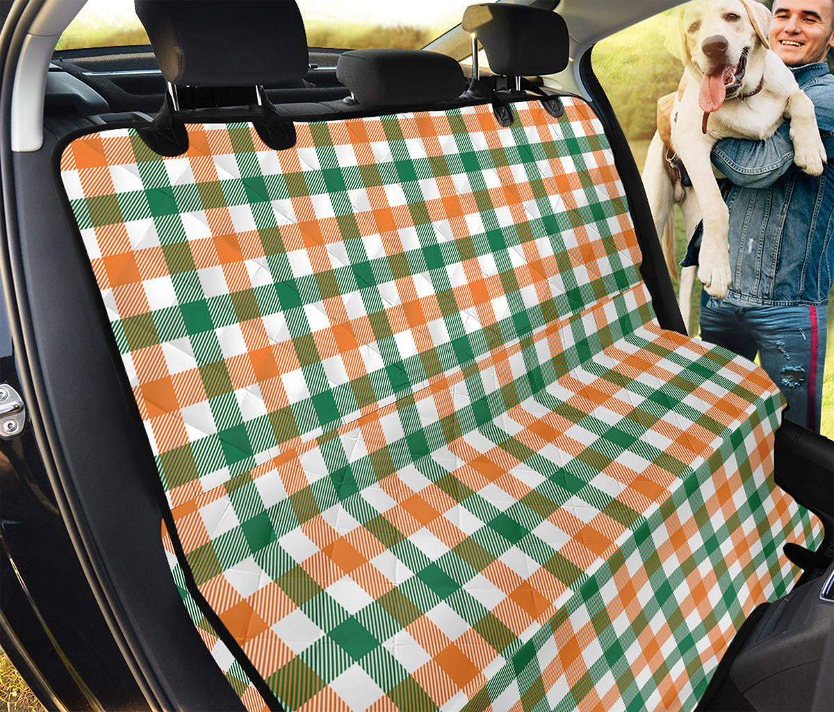 Irish Plaid St. Patrick's Day Print Pet Car Back Seat Cover
