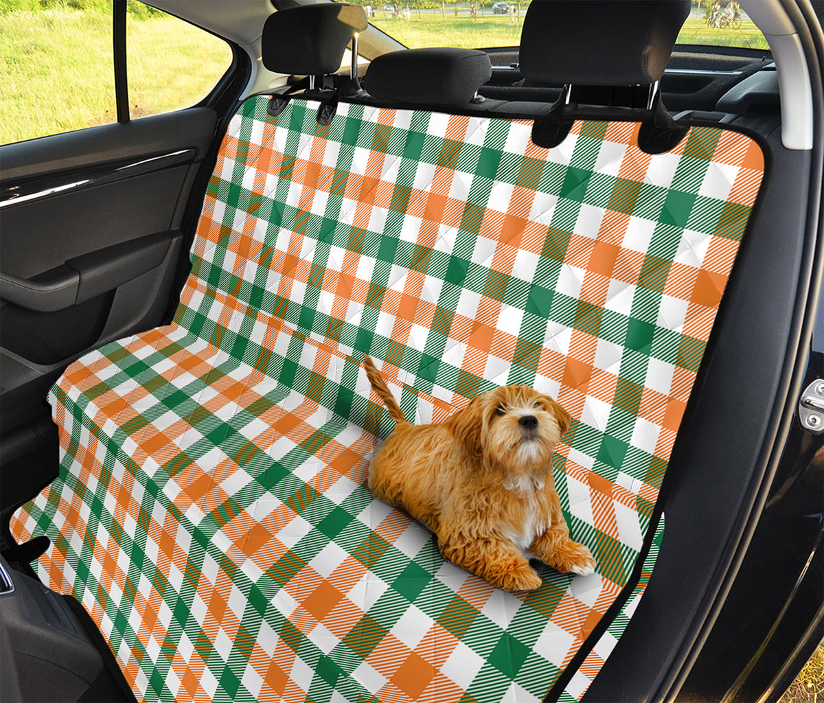 Irish Plaid St. Patrick's Day Print Pet Car Back Seat Cover