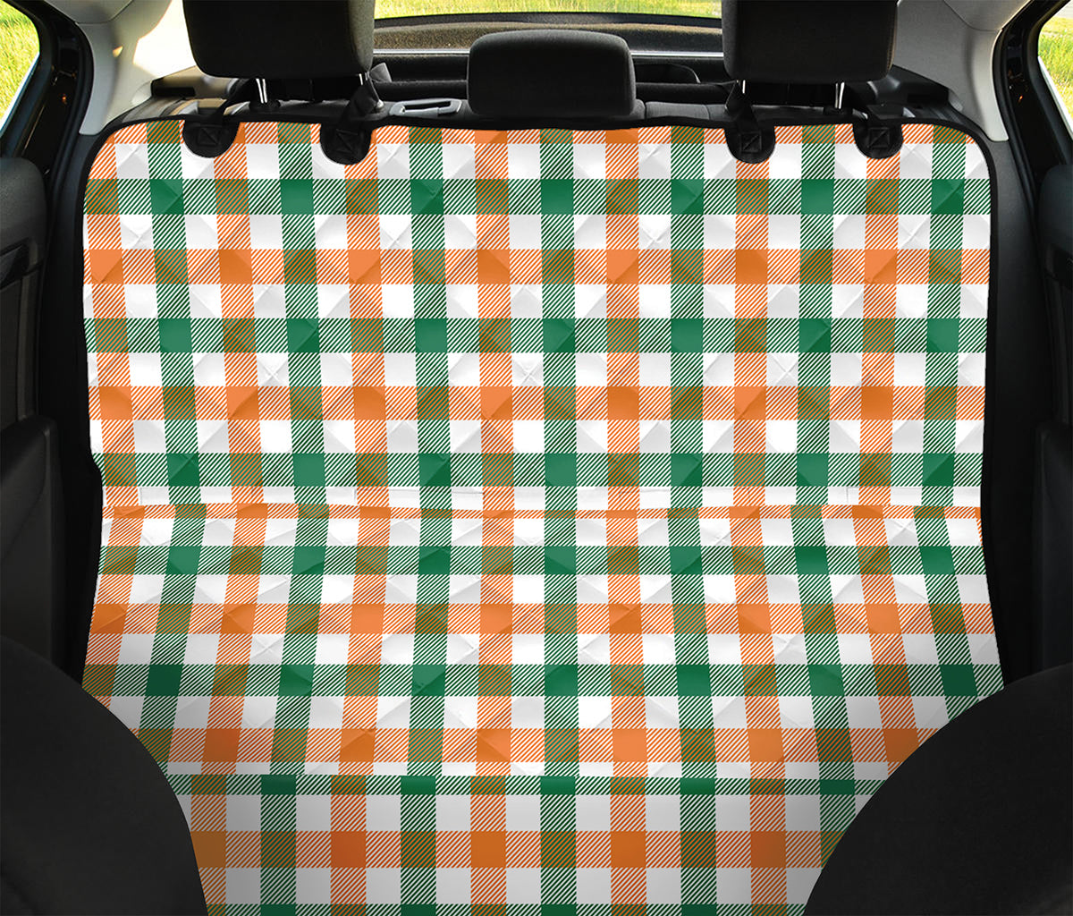 Irish Plaid St. Patrick's Day Print Pet Car Back Seat Cover