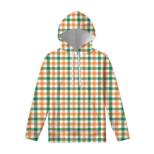 Irish Plaid St. Patrick's Day Print Pullover Hoodie