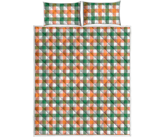 Irish Plaid St. Patrick's Day Print Quilt Bed Set