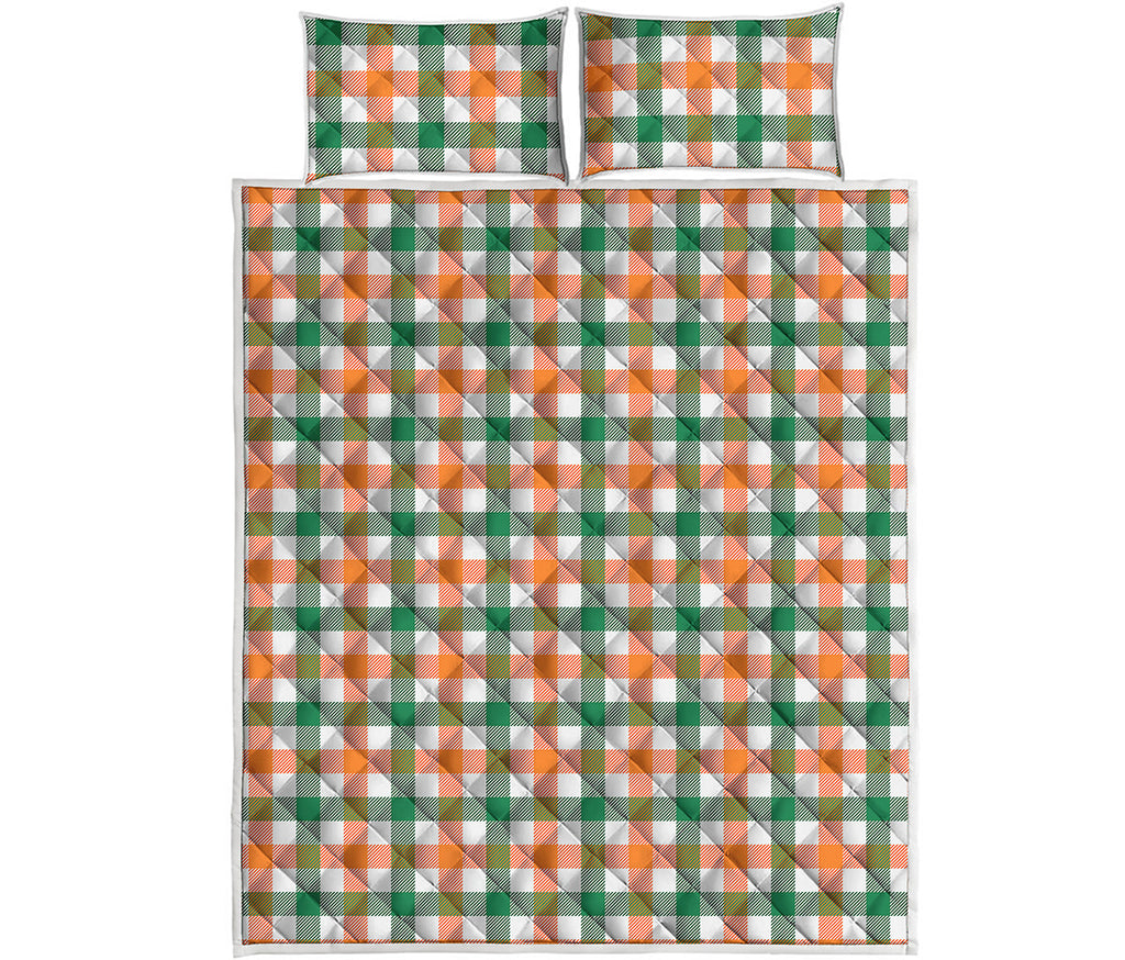 Irish Plaid St. Patrick's Day Print Quilt Bed Set