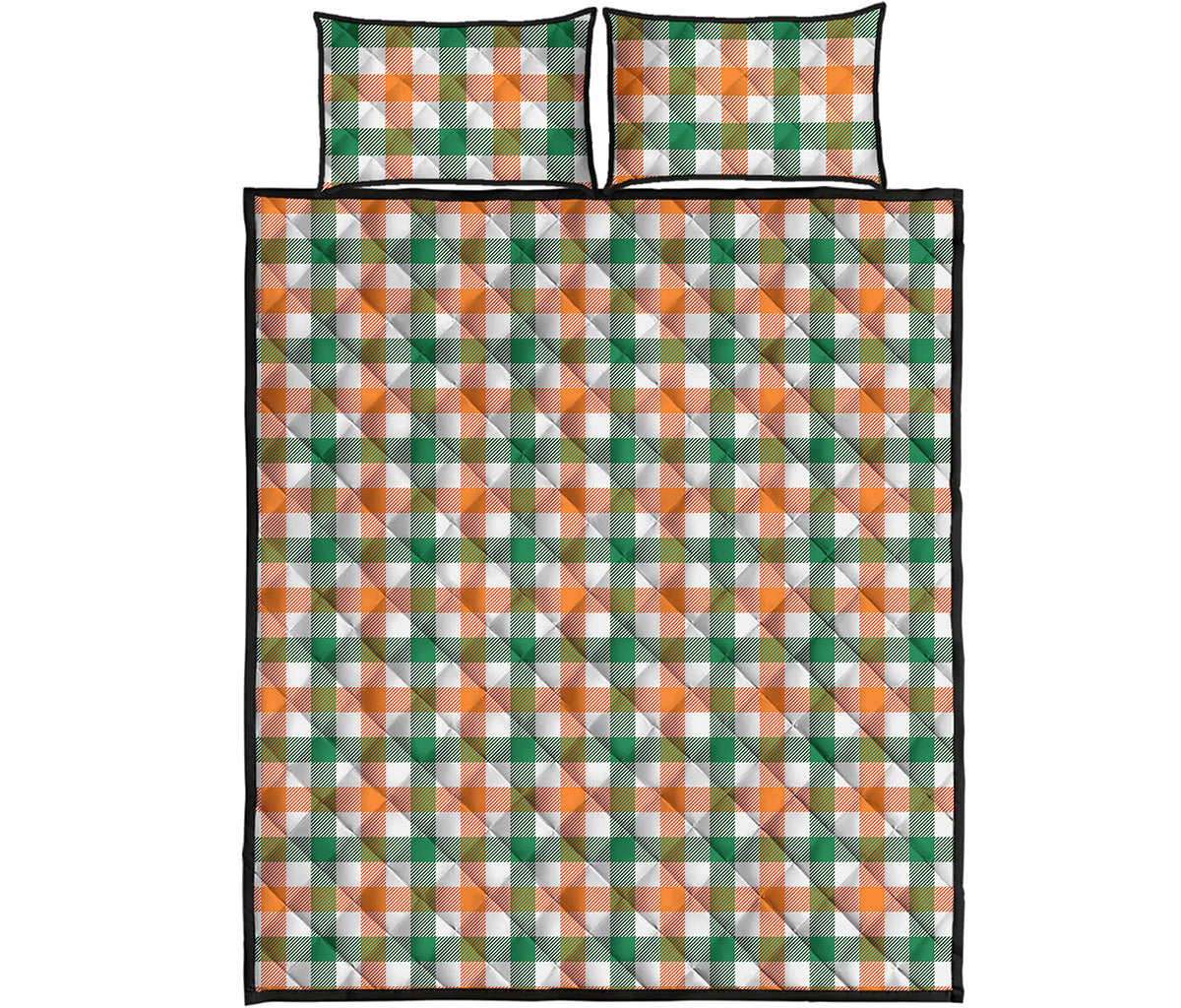 Irish Plaid St. Patrick's Day Print Quilt Bed Set