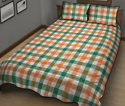 Irish Plaid St. Patrick's Day Print Quilt Bed Set