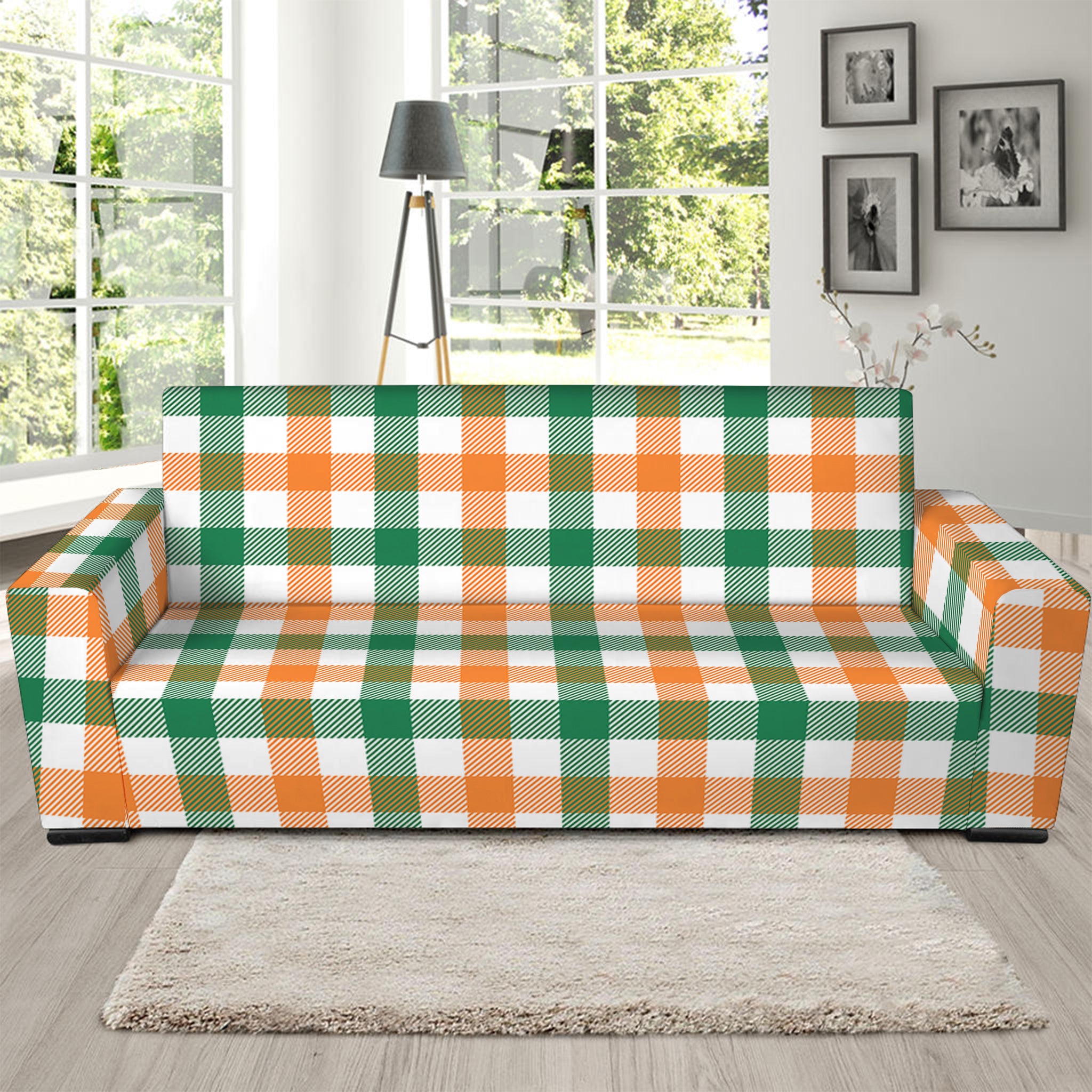 Irish Plaid St. Patrick's Day Print Sofa Slipcover