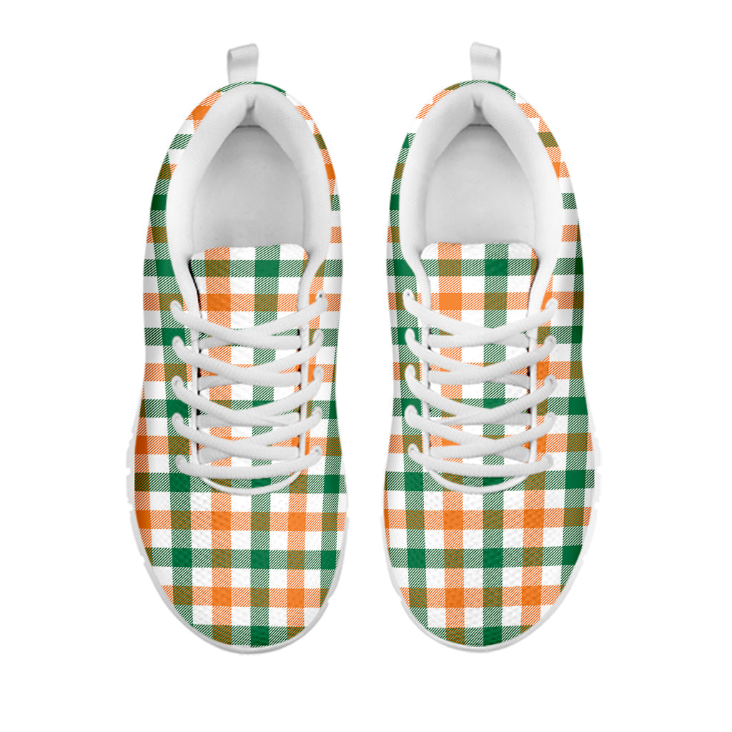 Irish Plaid St. Patrick's Day Print White Sneakers